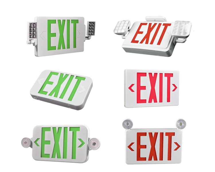 JLECB2RW-New Slim Red Letters Dấu hiệu thoát khẩn cấp với đầu đèn LED